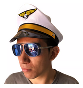 Kepis Capitán Marinero Blanco Accesorio Disfraz Halloween Hora Loca Unisex